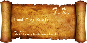 Tamásy Kevin névjegykártya